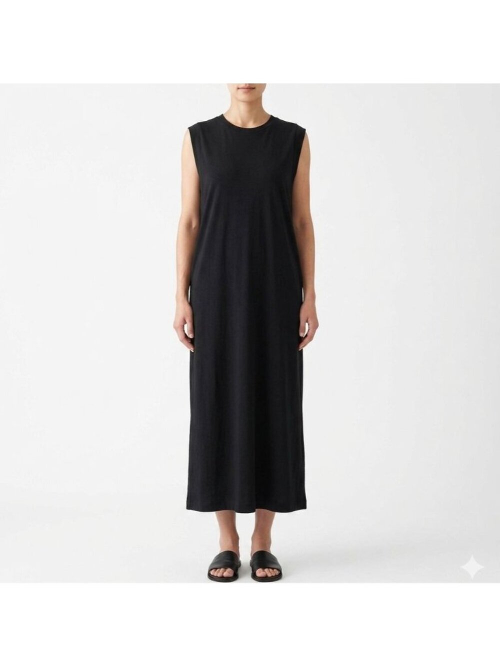 Old Navy Muscle Tank Midi Column Shift T-shirt Dress Black Women Size M Casual